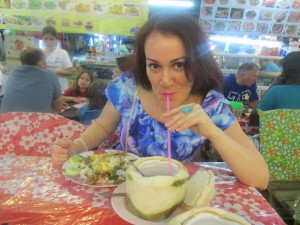 Fresh coconut water at the Night Market...delicious!