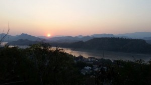 Watching the sunset in Luang Prabang