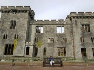 Waiting for the bus at Armadale Castle, Isle of Skye